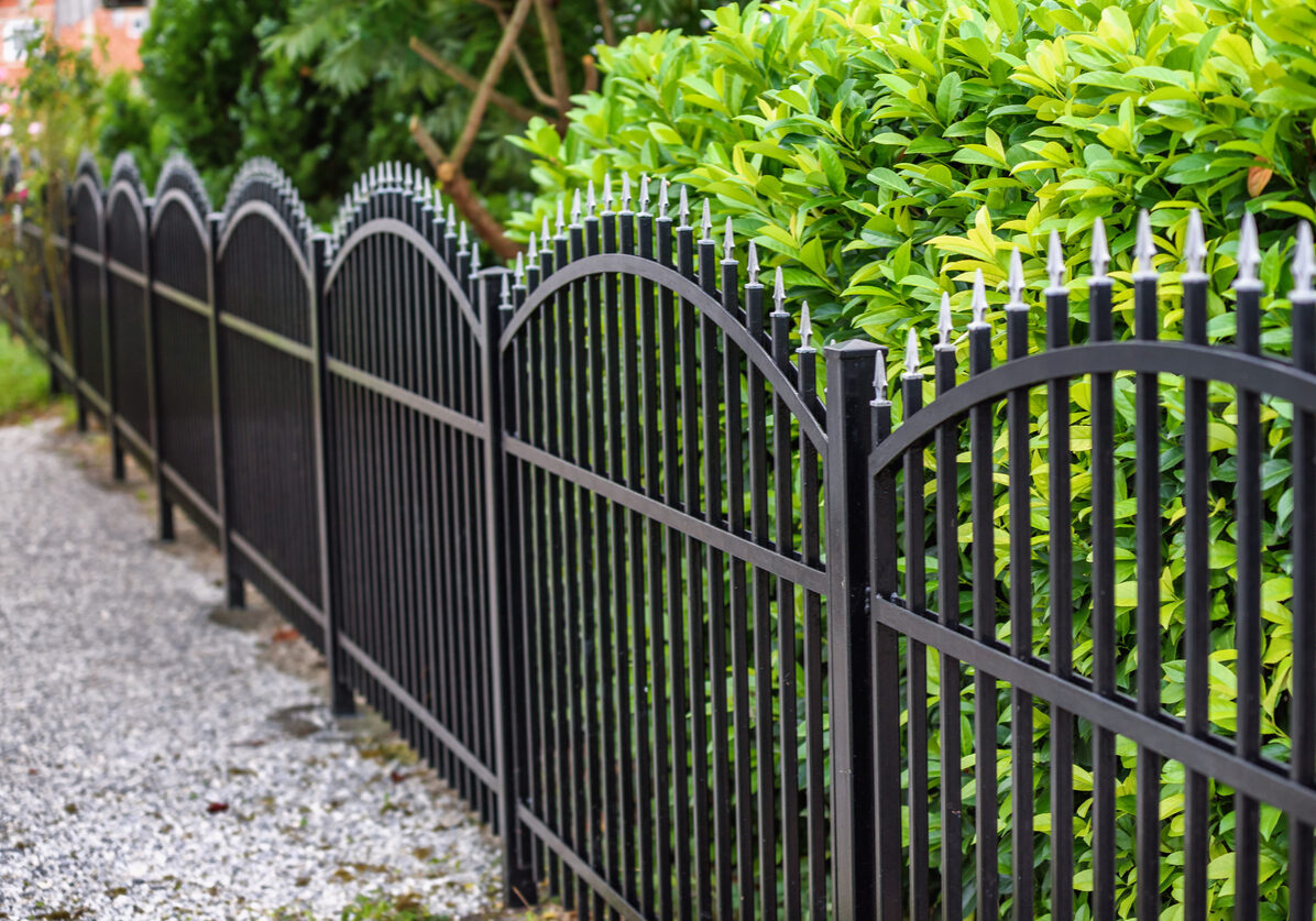 black metal fence